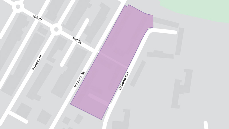 A map of the Victoria Street, Flemington development location