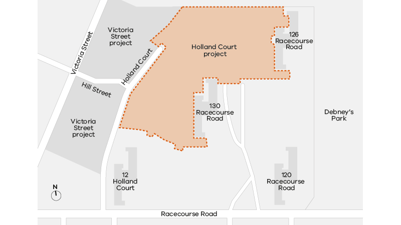 Map of Holland Court, Flemington 