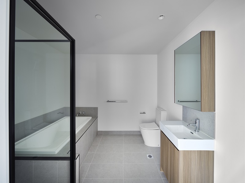 Image of indoor area having modern toilet