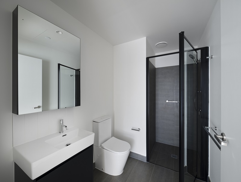 Image of indoor area having modern toilet