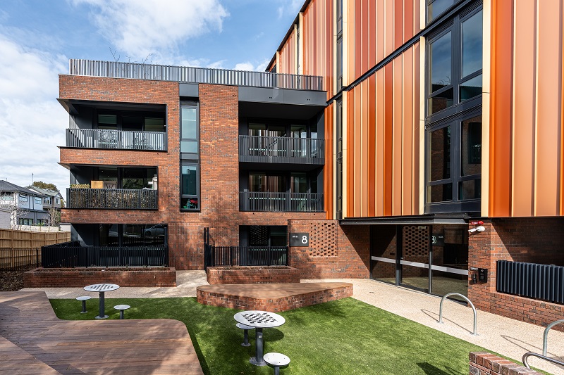 View from of new homes from Bills Street entry 