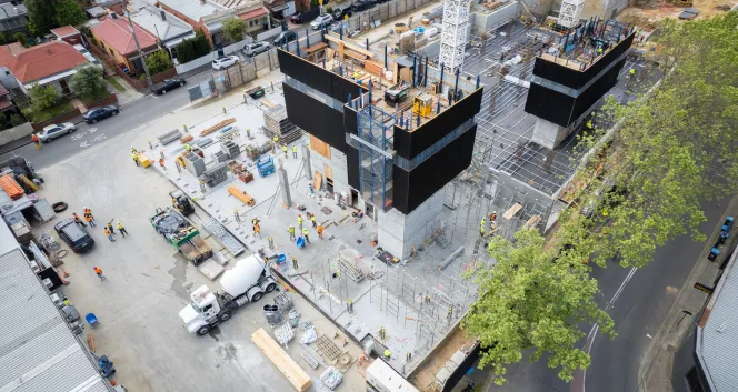 Construction of new homes underway at Simmons Street, South Yarra