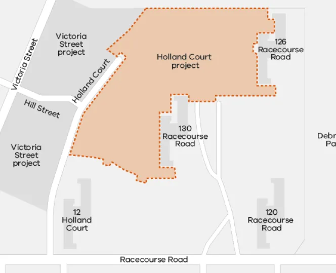 Site map of Holland Court, Flemington