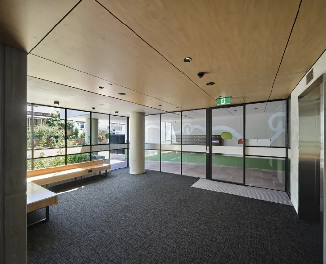 Large open space in a common area in the new development