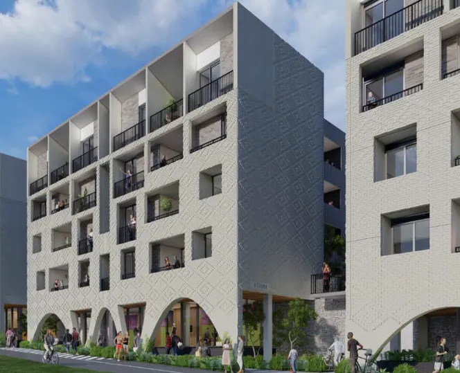 Artist impression of the new apartment buildings