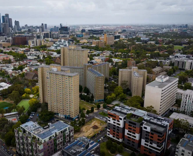 Drone shot of Carlton Precinct.