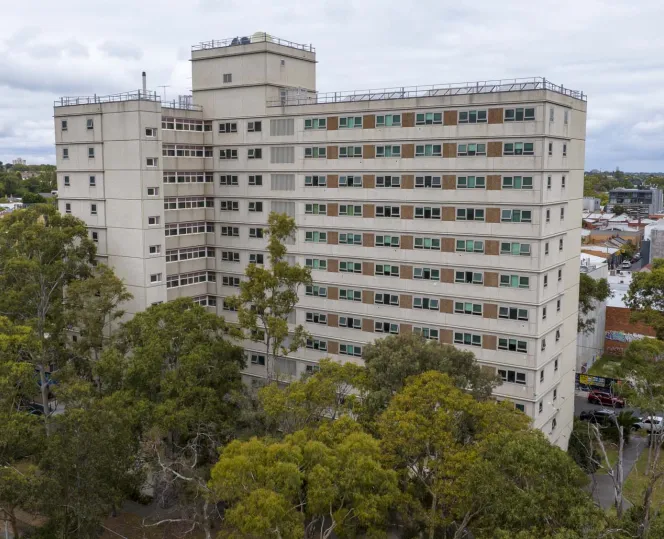 Drone shot of 27 King Street, Prahran